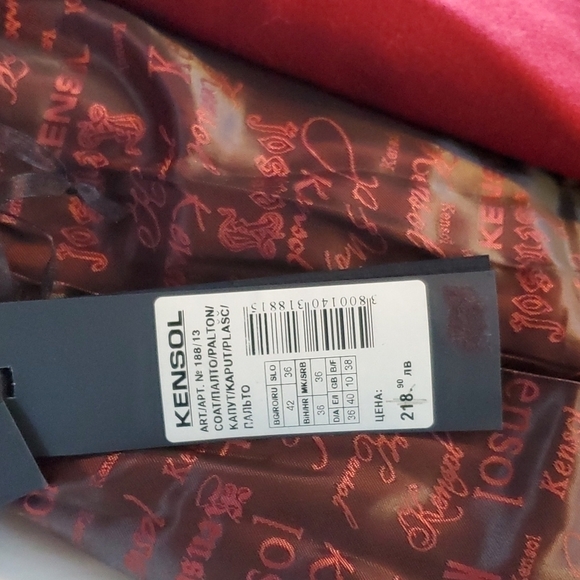 KENSOL- Womens Red Wool/Silk Blend Edgy Chic Jacket Coat New! Sz.Medium - Picture 12 of 14